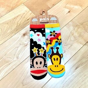 new Paul Frank Julius & Clancy colorful mismatched socks nonskid kids L